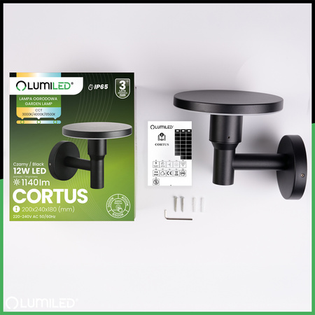 Gartenleuchte CCT LED-Wandleuchte 12W 3000-6500K IP65 CORTUS LUMILED