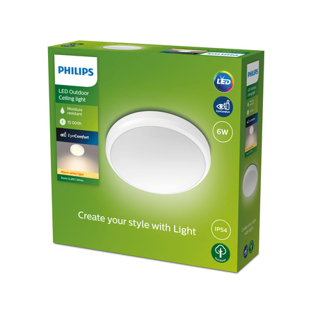 LED-Außendecken-Gartenleuchte DORIS myGarden 6W 2700K IP54 Wandleuchte Weiß PHILIPS