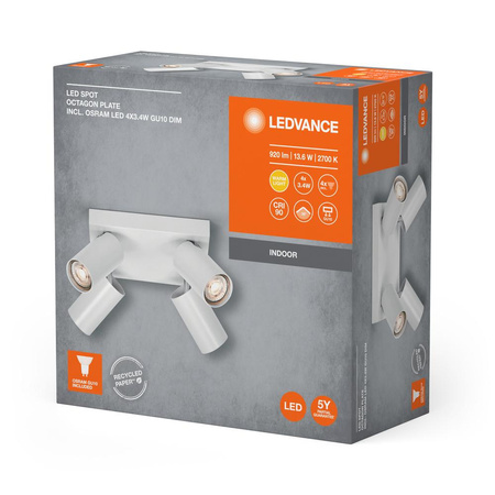 LED Square Spot 4-Punkt-Reflektor-Deckenleuchte 13,6 W GU10 Weiß LEDVANCE