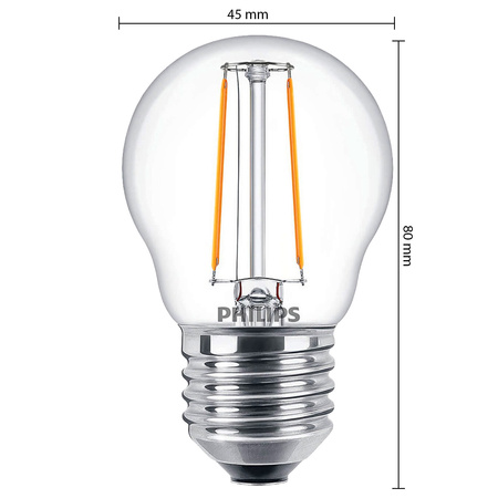 E27 P45 LED Lampen 2W = 25W 250lm 2700K Warmfilament PHILIPS