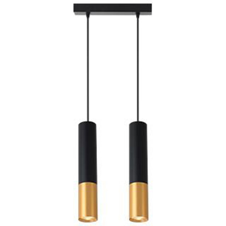 KEON 2xGU10 Verstellbare Pendelleuchte Schwarz und Gold MASTERLED