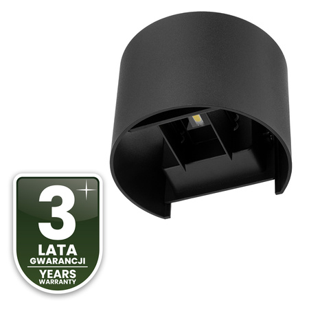 Wandleuchte Außen 2x 3W, Garten-Wandleuchte 4000K nach oben und unten verstellbar Schwarz PINUS LUMILED