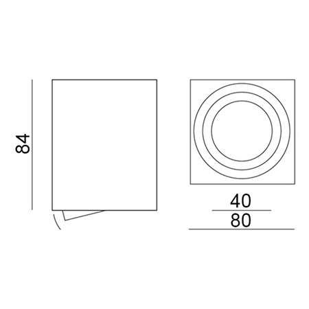 Aufputz-Halogen-Bewegliche GU10-Leuchte in quadratischem Schwarz 84 mm