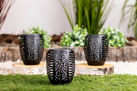 Solar Gartenlampe LED Hängelaterne Flamme IP44 1700K Dämmerungssensor