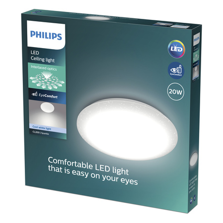 LED Plafond Deckenlampe 20W 2300lm 4000K Neutral Star Effekt Moire CL200 Philips