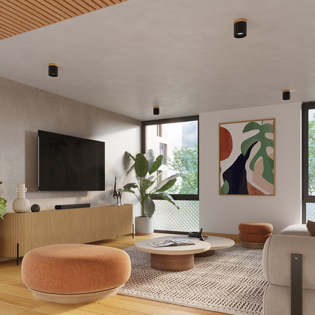 Aufbauleuchte Leuchte Deckenleuchte RIF GU10 Schwarz Skandinavisches Rohr SOLLUX