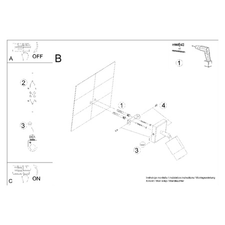 LED NERO GU10Wandleuchte Beweglich Schwarz Chrom SOLLUX