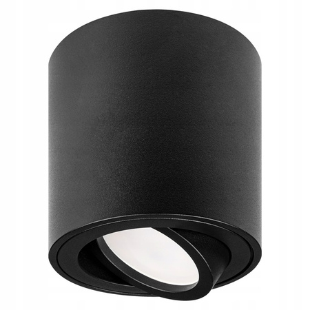 Aufputz Halogen Tuba Reflektor Spot GU10 Rund Beweglich Schwarz Masterled
