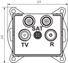 TV-2xSAT Anschlussbuchse quadratisch weiß LOGI Kanlux