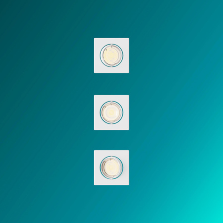 3x LED GU10 Einbauleuchte Aluminium Quadratisch Weiß Peridot Philips