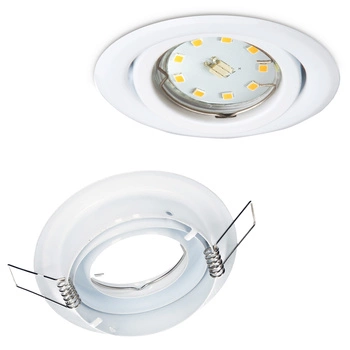 Halogen-Einbauleuchte GU10 MR16 OH15 rund beweglich weiß Kobi