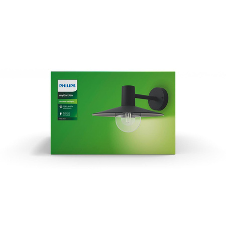 LED Gartenlampe Wandleuchte SKUA myGarden E27 IP44 Downlight Laterne Schwarz PHILIPS