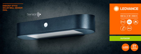 ENDURA Solar-Wandleuchte mit Sensor 6W 4000K LEDVANCE
