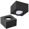 Aufbaumontierte HALOGEN SPOT 50 mm schwarze quadratische bewegliche Leuchte OH37S Kobi