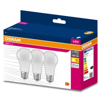 3x LED Lampen E27 A60 13W = 100W 1521lm 3000K Wärme 200° OSRAM VALUE