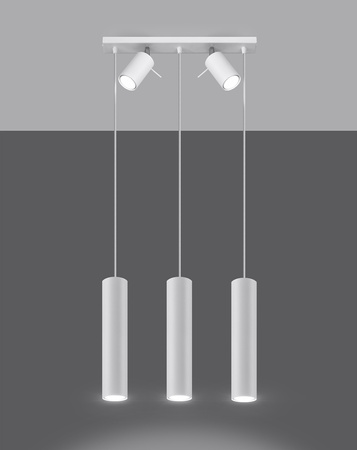 LED RING Pendel-Deckenleuchte 5xGU10 Hängende bewegliche Strahler Weiß SOLLUX