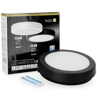 LED-Deckenleuchte für Außenanbau 12W 1140lm 4000K 120° mit Bewegungs- und Dämmerungssensor Schwarz IP65 Nairos Kobi