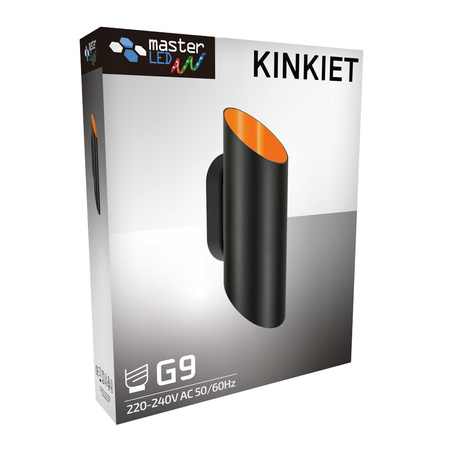 Spot G9 Schwarz Gold Larona Masterled Wall Reflektor Wandleuchte