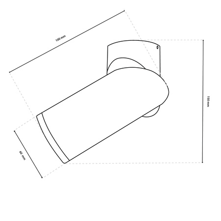Deckenleuchte mit 1x GU10-Sockeln, Einbaustrahler HALOGEN schräg TABULA SPOT TUBA LUMILED