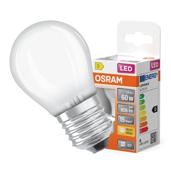 E27 P45 LED Leuchtmittel 5,5W = 60W 806lm 2700K Warm 300° OSRAM STAR Filament