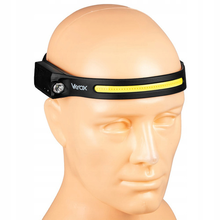 Wiederaufladbare LED-Stirnlampe COB+XPE 350lm IPX4 mit Bewegungssensor 5 Modi VAYOX