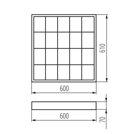 LED T8 G13 60x60cm Anbauleuchte Weiß Kanlux
