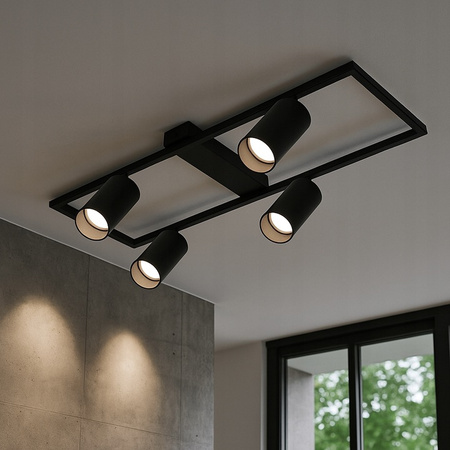 Kronleuchter Deckenleuchte Dekorativ 4x GU10 Schwarz Masterled