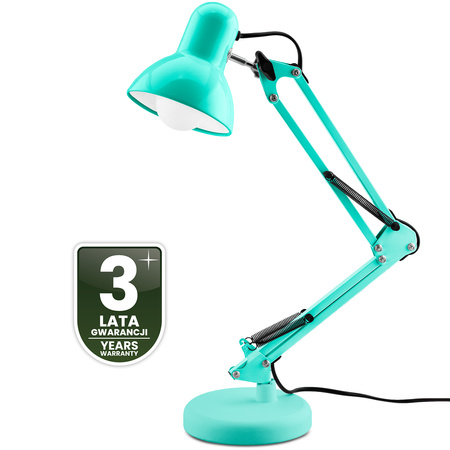 Schreibtischlampe E27, Zeichentisch-Schreibtischlampe mit Tischklemme Mint TOBI LUMILED