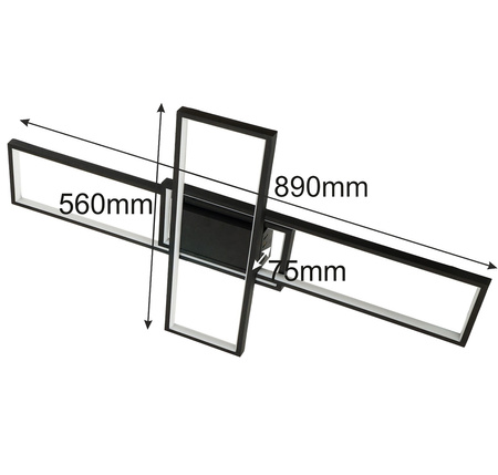 LED Kronleuchter Deckenleuchte 92W CCT ARTESIA Schwarz + Fernbedienung
