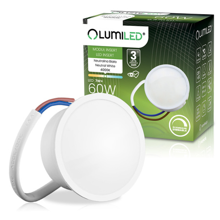 LED-Einsatzmodul INSERT Milchig 7W = 60W 120° 670lm 4000K Neutral Dimmbar LUMILED