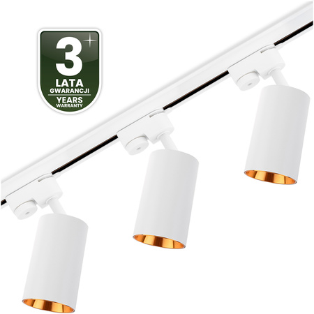 1.5m Stromschiene + 3x Schienenstrahler GU10 Weiß-Gold SAGI LUMILED