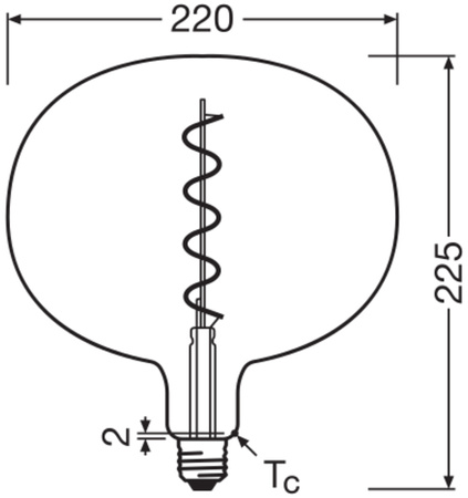 LED Dekorative Glühbirne G220 Sphere E27 4.5W = 15W 150lm 1800K Warm 150° Smoked Vintage 1906 Osram