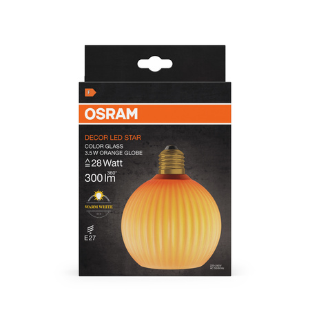 LED-Lampe E27 Sphere 3.5W 300lm 2700K Warm Dekorativ Orange Osram