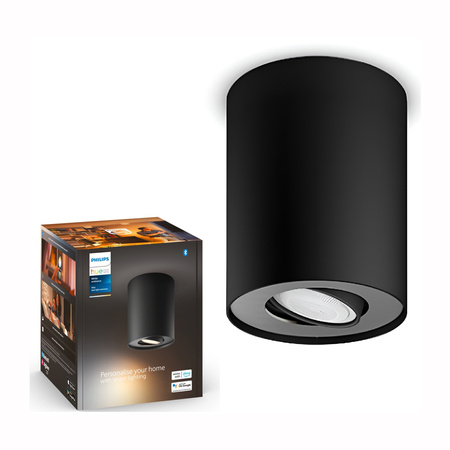 Deckenleuchte LED Spot Pillar Schwarz 5W CCT PHILIPS HUE Bluetooth Zigbee 