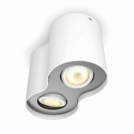 LED Spot Pillar Weiß 2x4.2W CCT PHILIPS HUE Bluetooth Zigbee Deckenleuchte + Dimmschalter