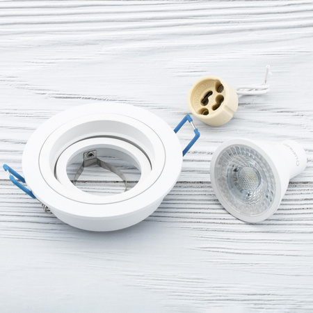 Einbaustrahler GU10, MR16 Einbauspot HALOGEN Runde beweglich Weiß CASSIO LUMILED