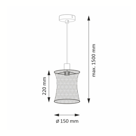 HASLO Pendel-Deckenleuchte E27 Schwarz GOLDLUX (Polux)