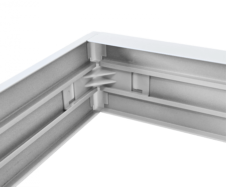 Aufputz-Klemmrahmen für LED-Paneele 60x60 Aluminium Hoch 70mm Weiß Ecolight
