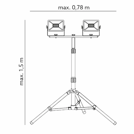 HALOGEN LED Fluter Arbeitslampe auf Stativ 2x 50W 4000K