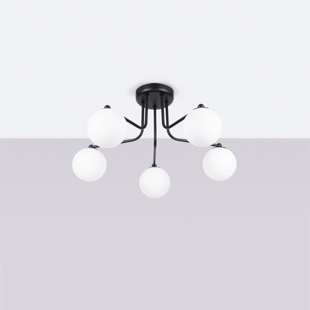 Kronleuchter Decke Pendelleuchte 5x G9 Schwarz Weiß Astral French Sky SL.1663 Sollux