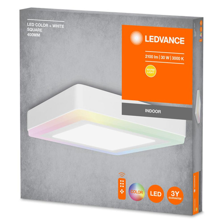 Aufbau-LED-Panel-Deckenleuchte FARBE WEISS 30W 1600lm 3000K Warm RGB 40cm LEDVANCE