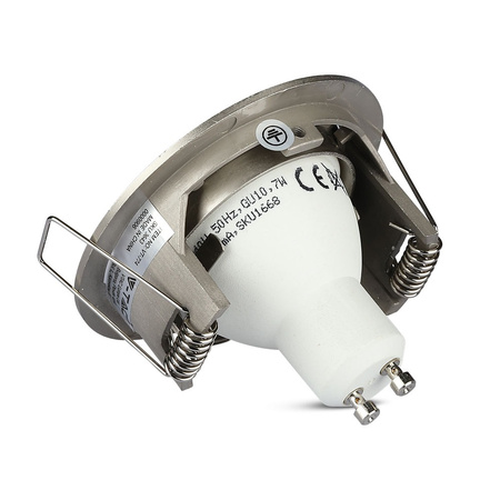 Deckenleuchte Unterputzmontage GU10 rund satiniertes Nickel VT-774 V-TAC