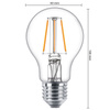 Set mit 6 LED-Lampen E27 A60 4,3 W = 40 W, 470 lm, 2700 K, warmes Filament PHILIPS