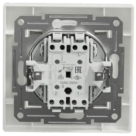 Zweipoliger Unterputz-Kerzenschalter Asfora IP20 in Weiß