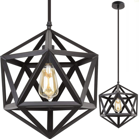 GEOMETRIC CAGE Deckenpendelleuchte Schwarz LOFT E27 Metall