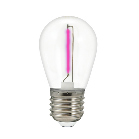 LED Birne E27 FILAMENT 0,3W Rosa für PARTY GOLDLUxGirland (Polux) 2 SET.