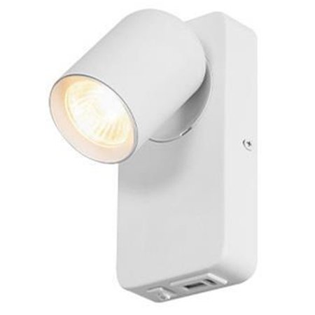 Wand Wandmontage Aufputz Leselampe GU10 USB Weiß Matt Timo Masterled
