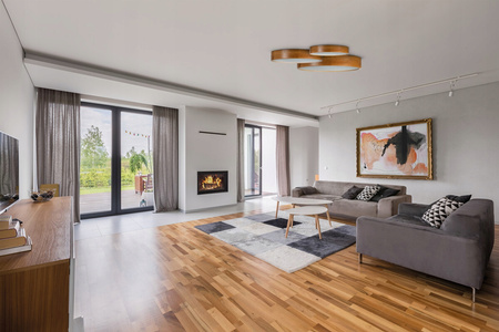 Jasmin Aufbau LED Deckenleuchten 3x E27 48cm rund Holz KANLUX