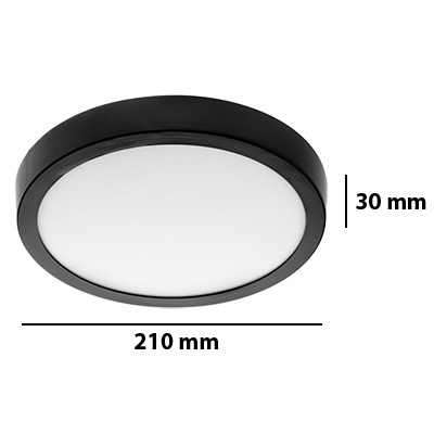 Deckenaufbauleuchte LED-Panel 18W 4000K Schwarz rund Proma LVT