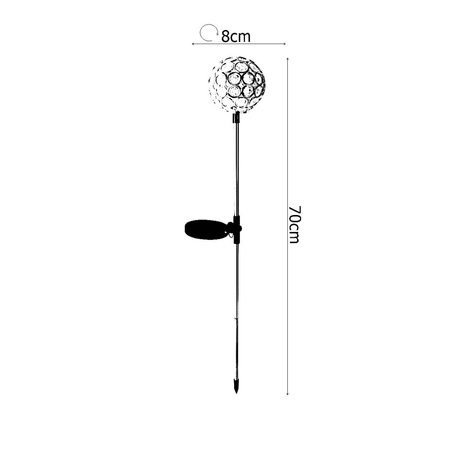 LED-Solar-Gartenleuchte GIPS eingebettet RGB 70cm VOLTENO